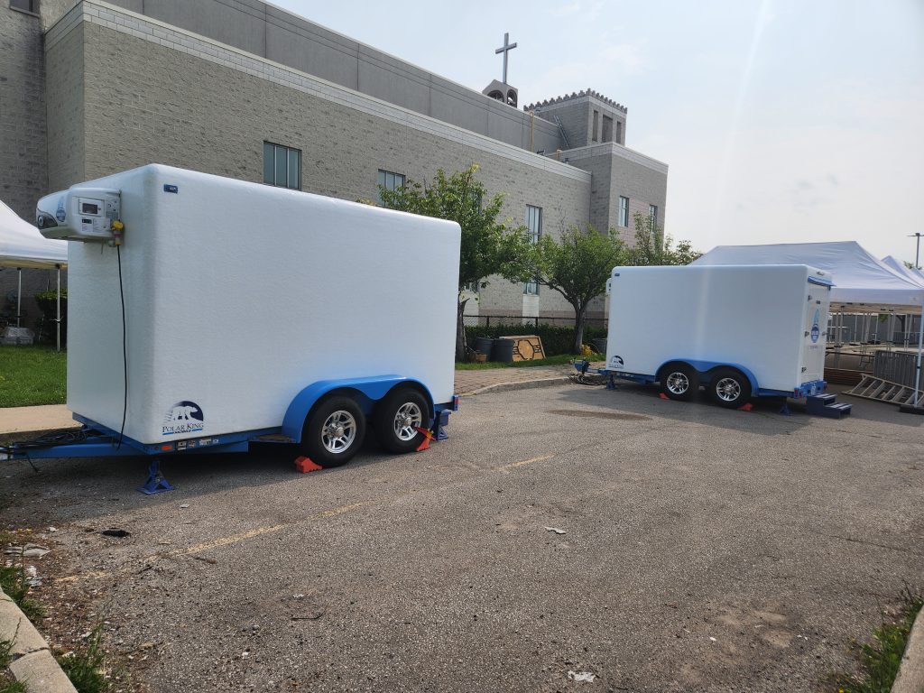 Two Capital Coolers Rental Refrigerators on trailers